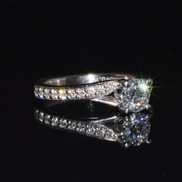 GIA Certified Natural 0.69CTS VVS E Diamond Solid 950 Platinum Designer Ring - Picture 2 of 11